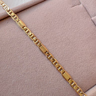 Plain Links Style 14k Solid Gold Bracelet