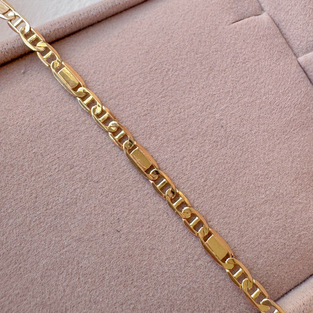 Plain Links Style 14k Solid Gold Bracelet
