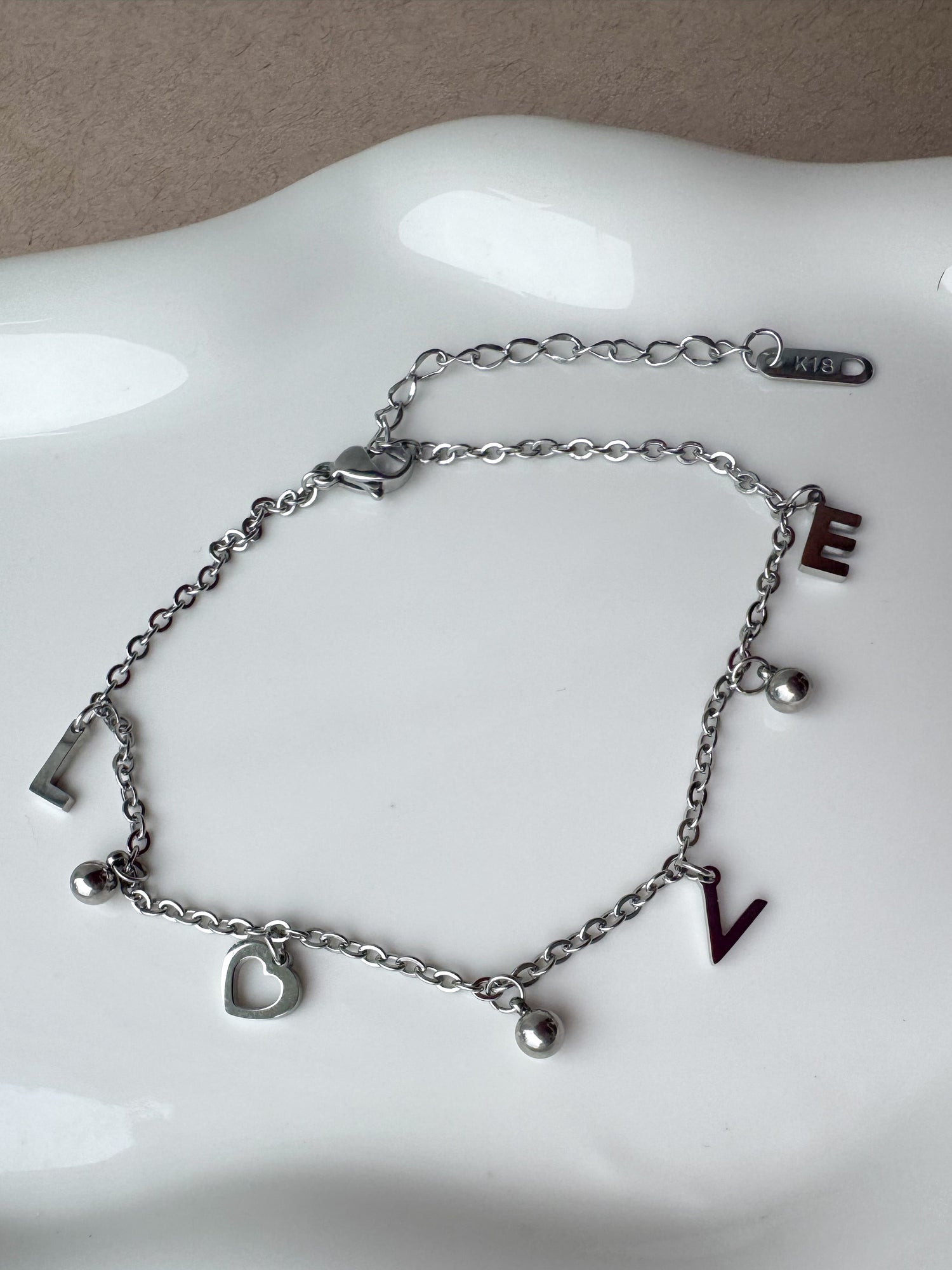 Love Silver Anklet