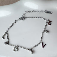 Love Silver Anklet