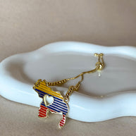 Venezuelan Tricolor Map Adjustable Golden Bracelet