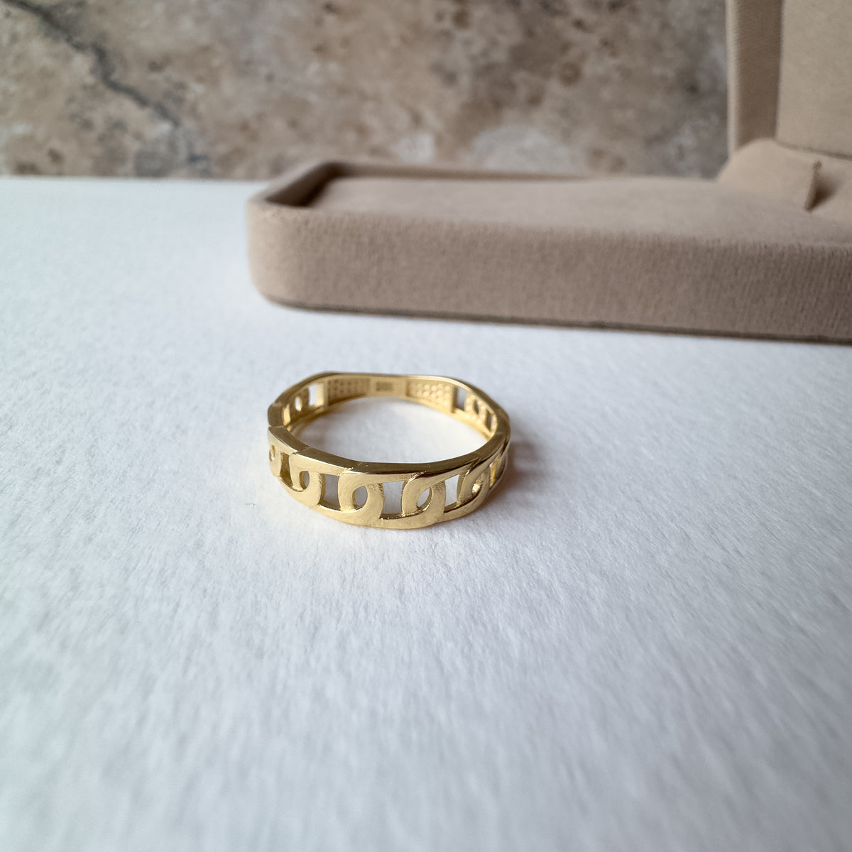 Mariner Link Cutout 18K Solid Gold Ring