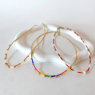 Variety of Multicolor Miyuki, Golden Beads and Pearls Choker Necklace