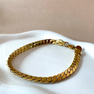 Golden Plain Links Men Steel Bracelet