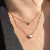 Double Heart Steel Necklace