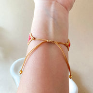 Jesus & God Red, Gold and Blue Miyuki Handmade Adjustable Bracelet