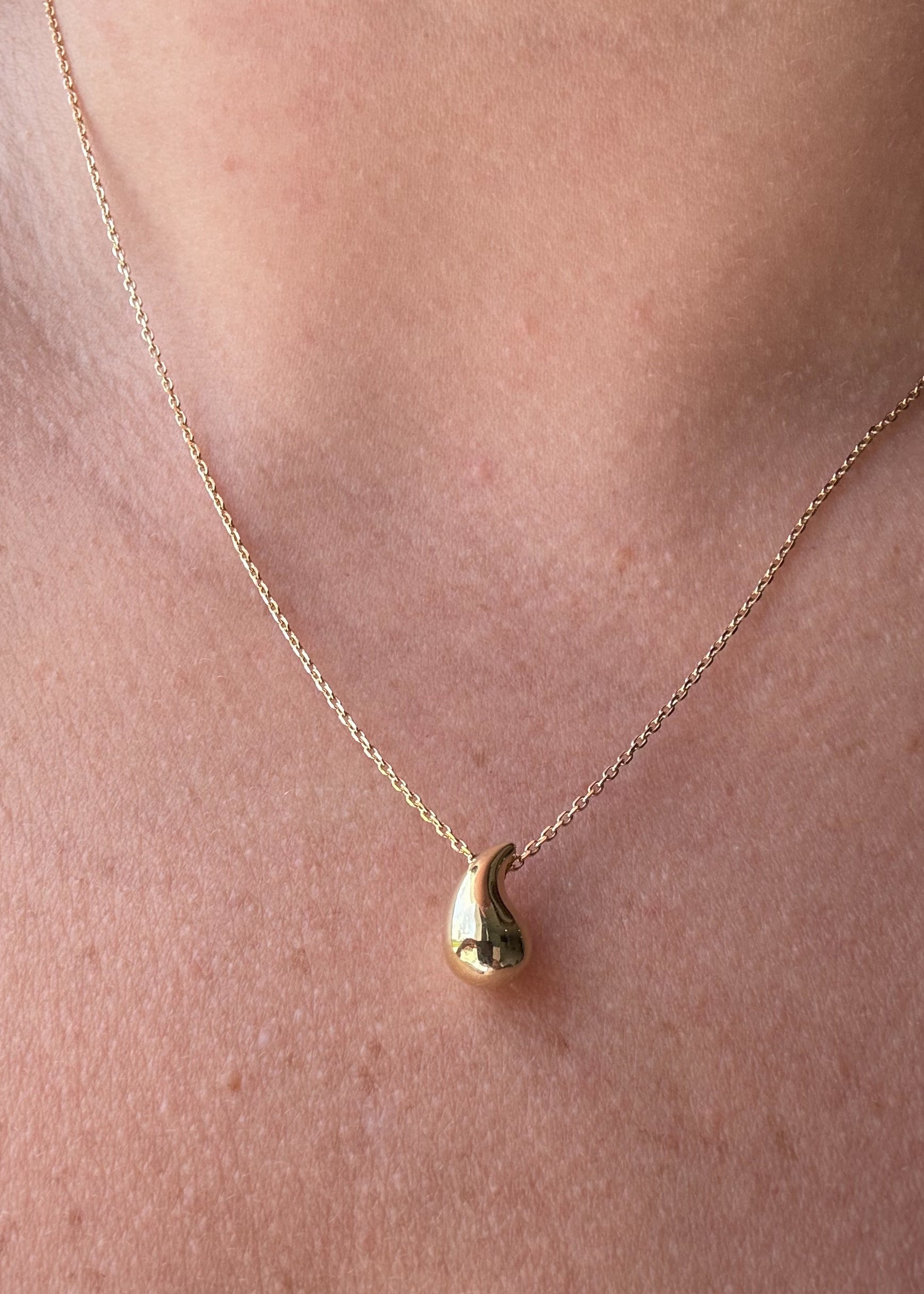 Drop Style Chain 18k Solid Gold Necklace