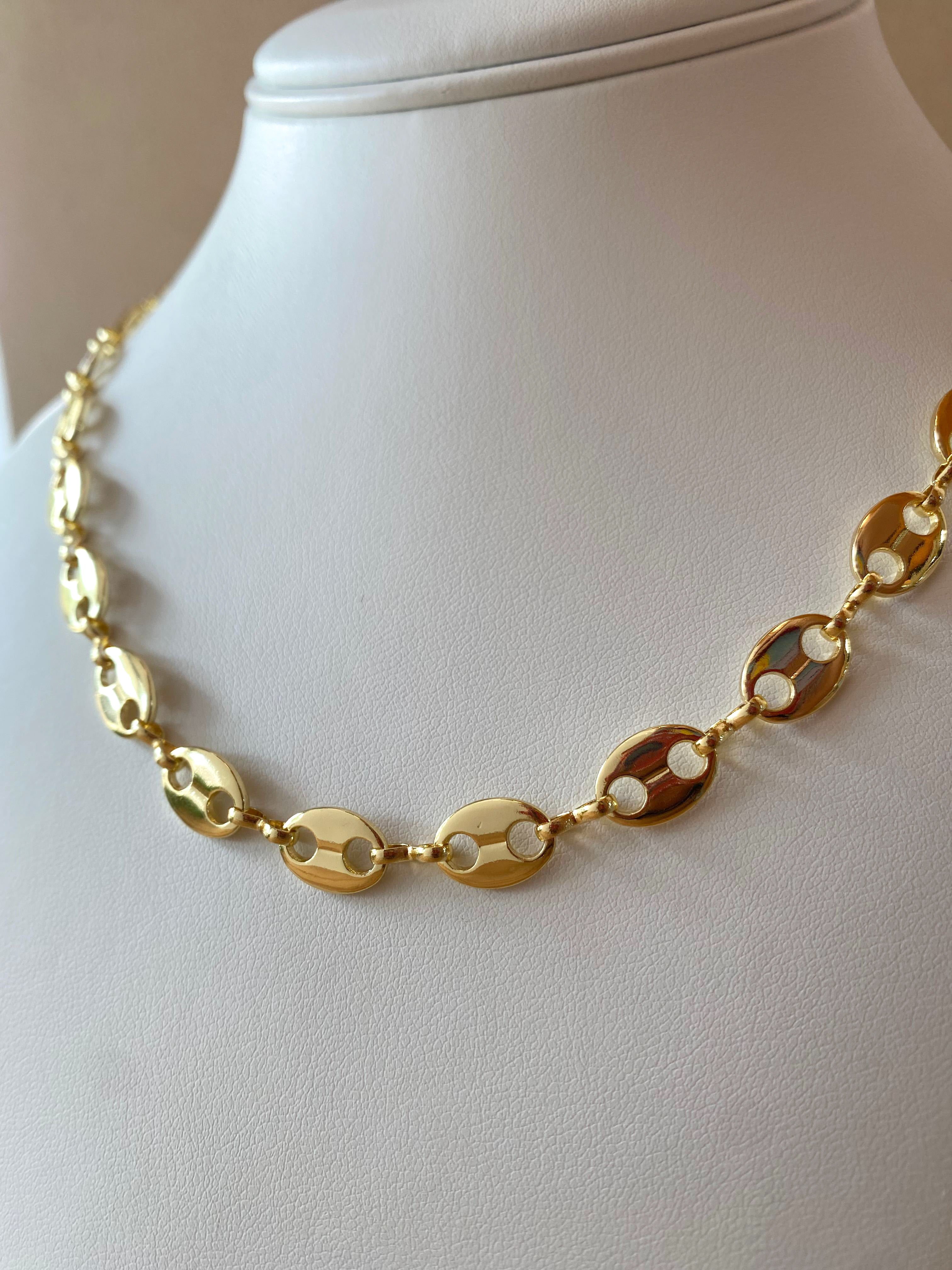 Big Coffee Grain Style Golden Necklace