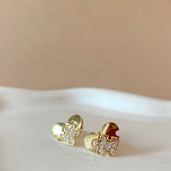 Little Puzzle Golden Hearts Earrings
