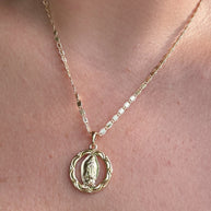Guadalupe Virgin Circular Medal Necklace