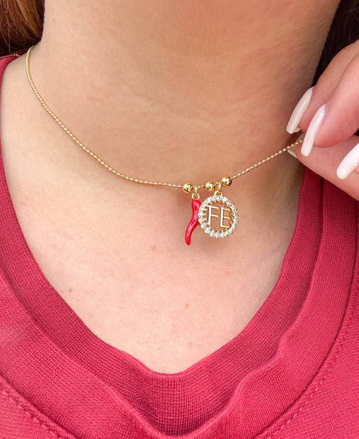 Cadena Ajustable Cuernito Rojo + FE