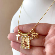 Virgin of the Valley, Cross and Faith Scapular Necklace