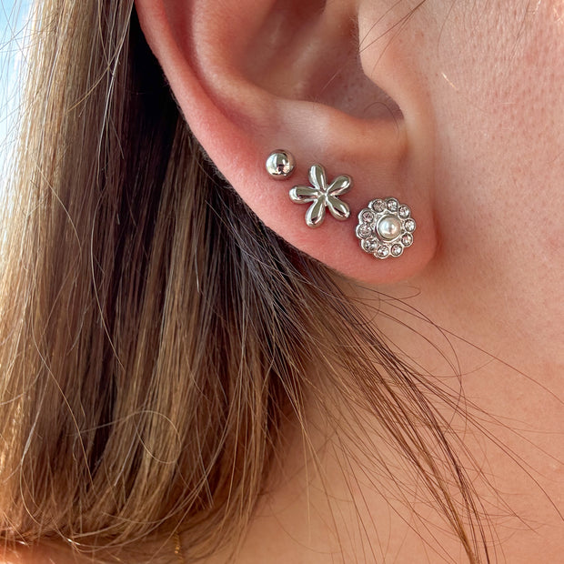 Mini Steel Silver Earrings