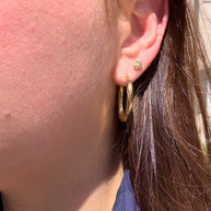 Spiral Medium Golden Steel Hoops
