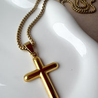 Golden Cross Men Necklace