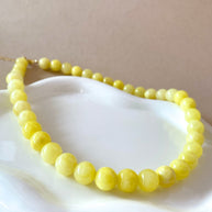 Light Yellow Jade 10mm Short Necklace