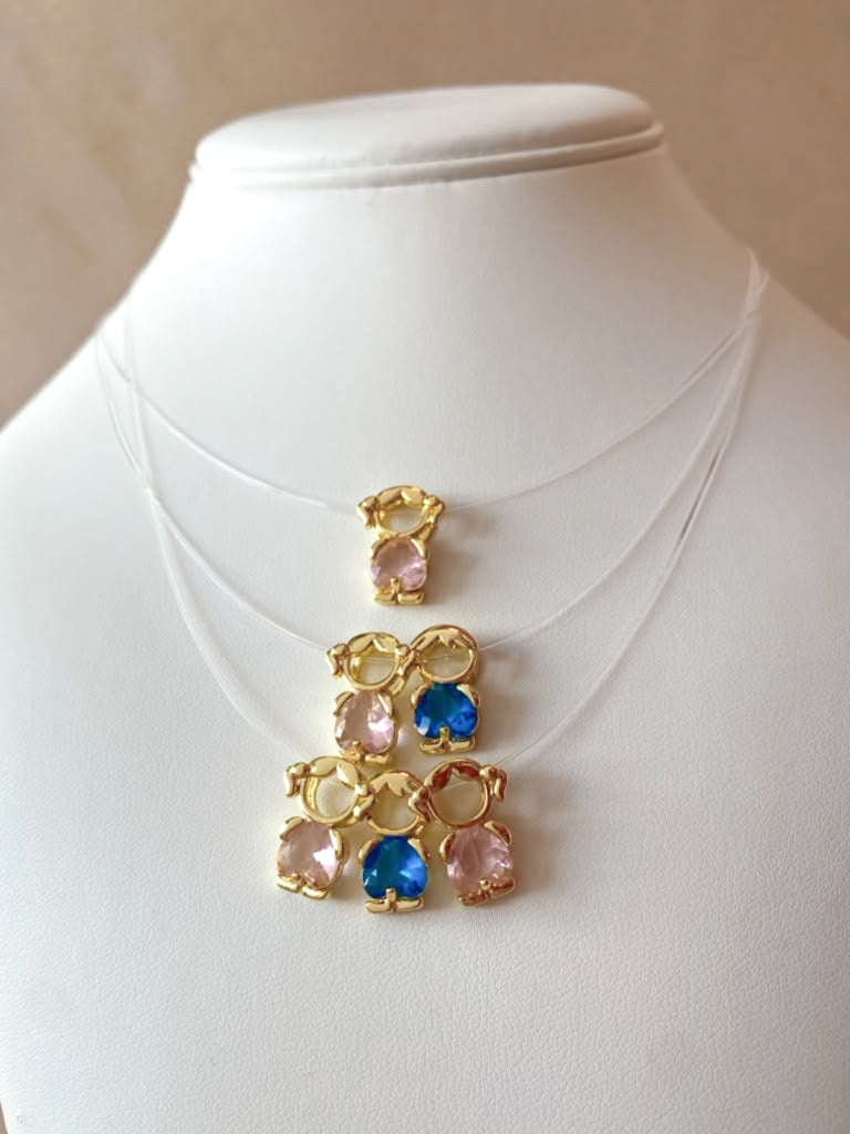 Pastel Colors Kids Ghost Necklaces