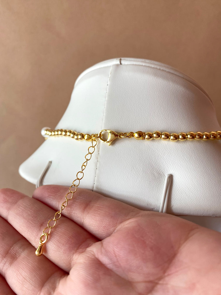 Big, Medium and Little Golden Balls Pattern Necklace