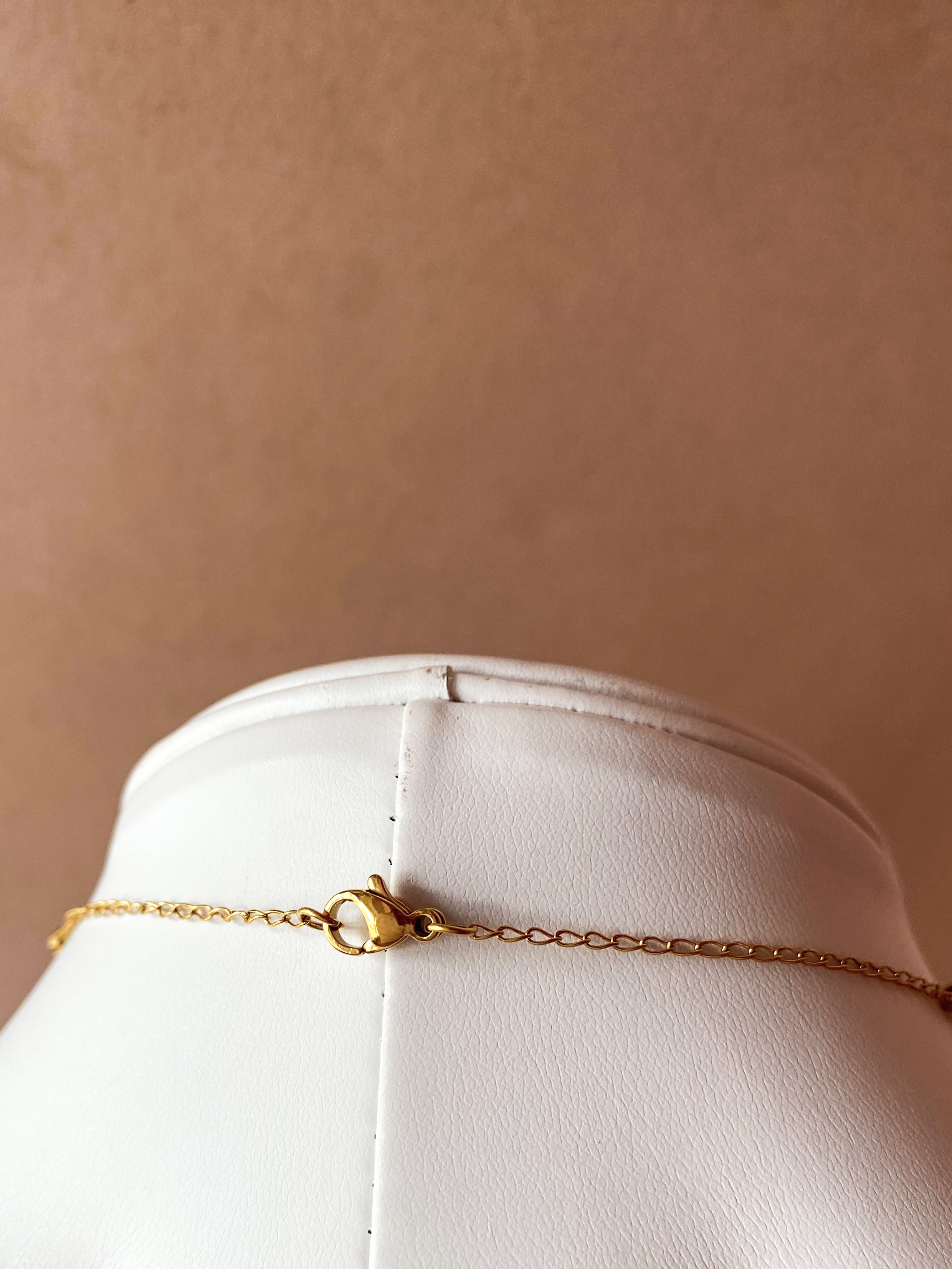 Golden Steel Guadalupe Virgin Rosary Necklace
