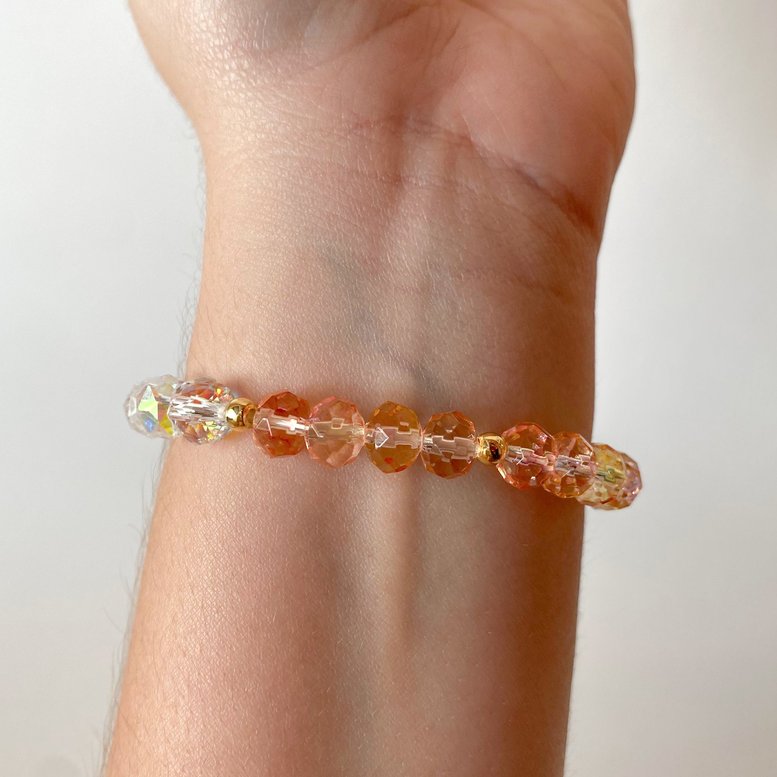 Colorful Jesus Cross Crystal Elastic Bracelets