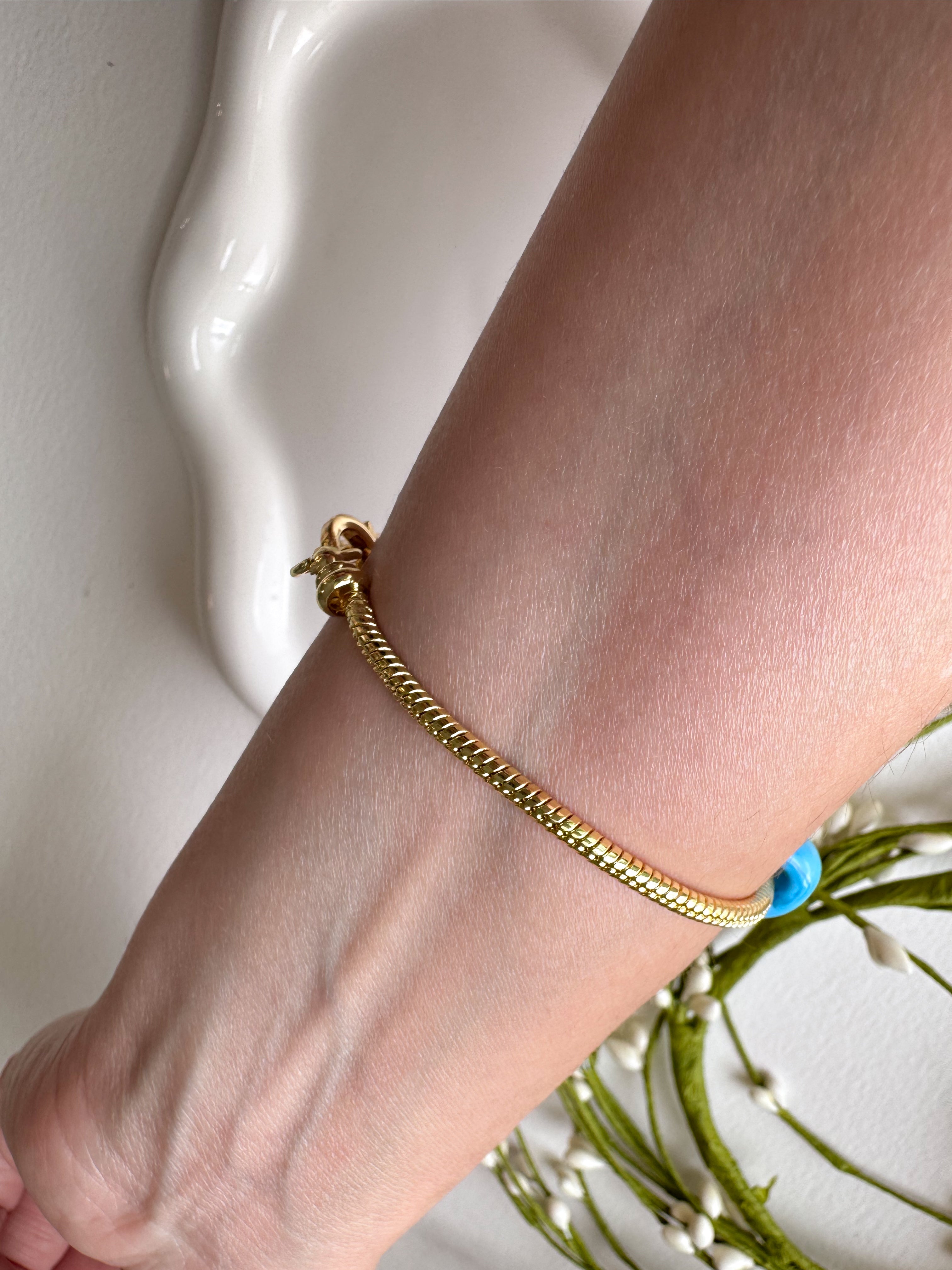 White Venezuela Map & Blue Tuerca Bracelet