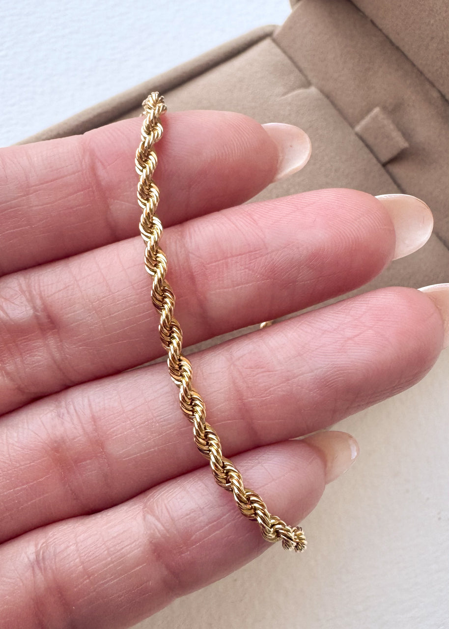 Italian 18k Solid Gold (750) Rope Bracelet