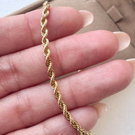 Italian 18k Solid Gold (750) Rope Bracelet