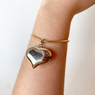 Silver Bombom Heart Style Golden Bracelet