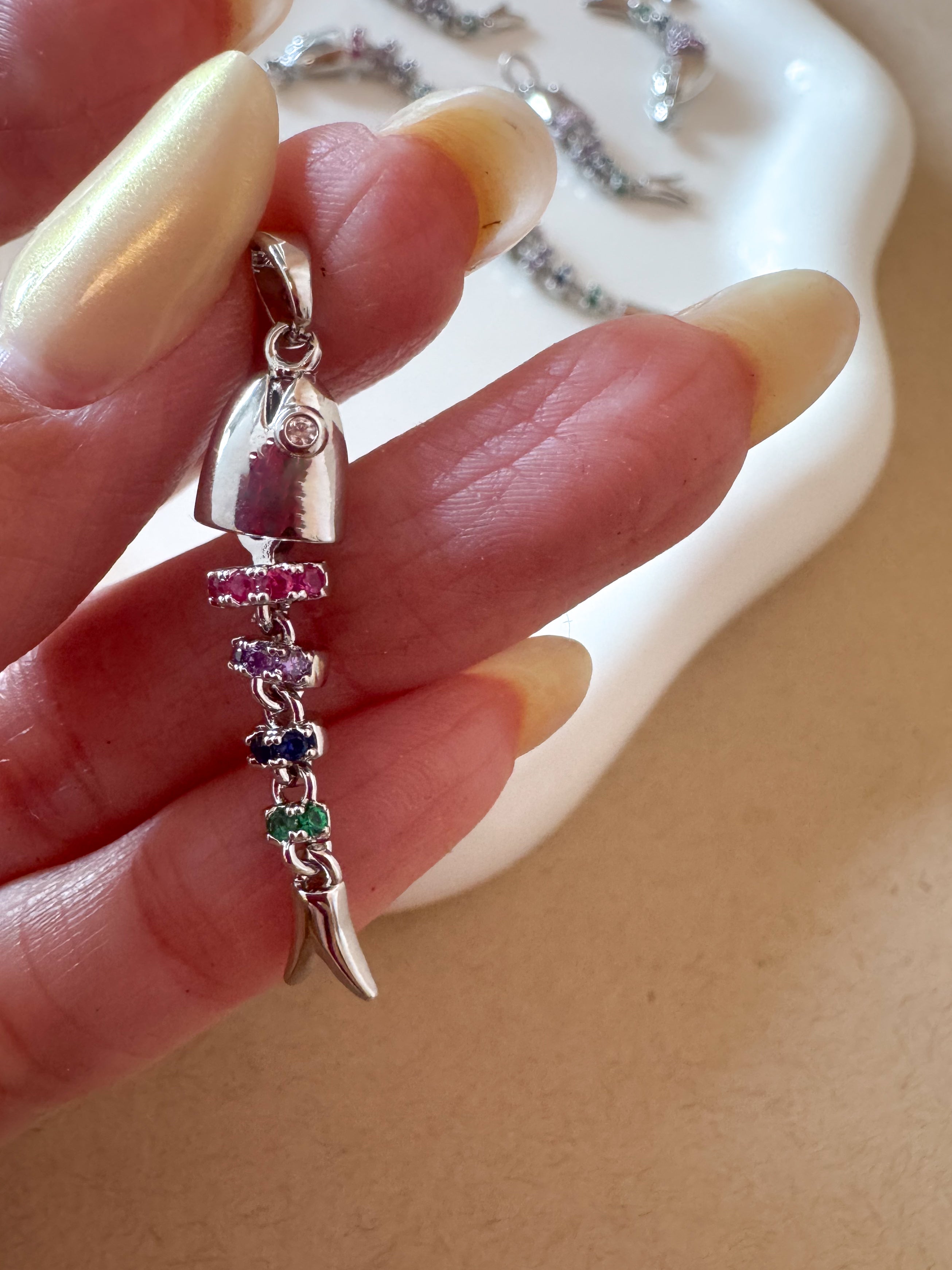 Colorful Silver Fish Charms