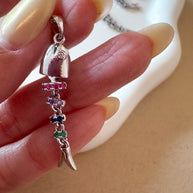 Colorful Silver Fish Charms