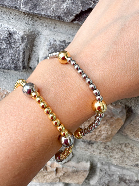 Pulseras Elásticas Balines Only Gold & Silver