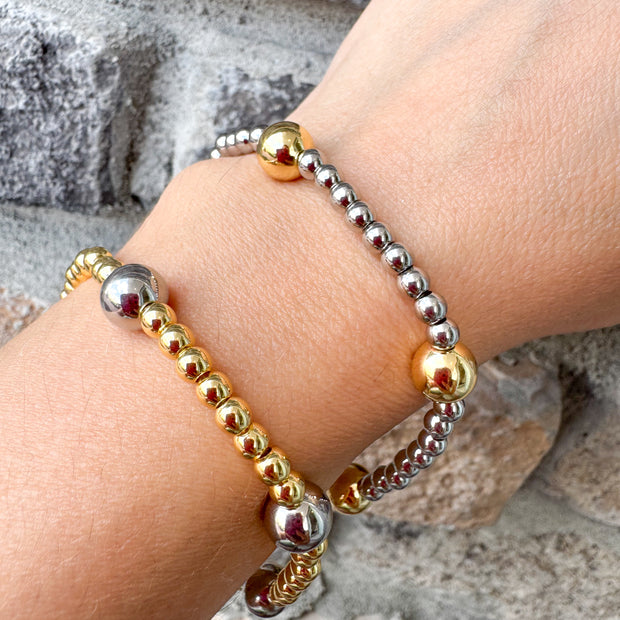 Pulseras Elásticas Balines Only Gold & Silver