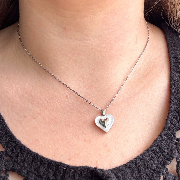 Silver Heart Steel Necklace