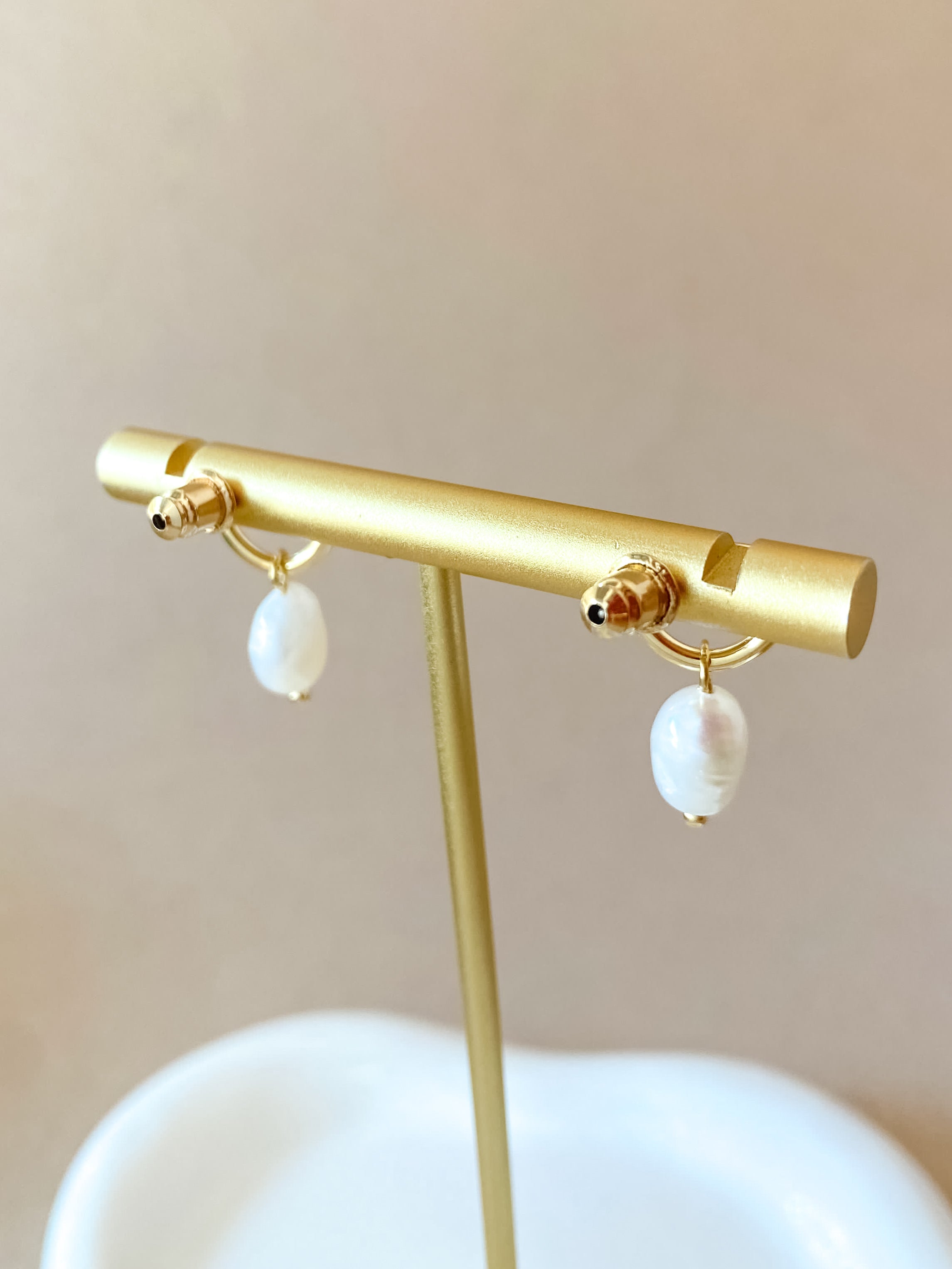 Golden Pearls Style Earrings