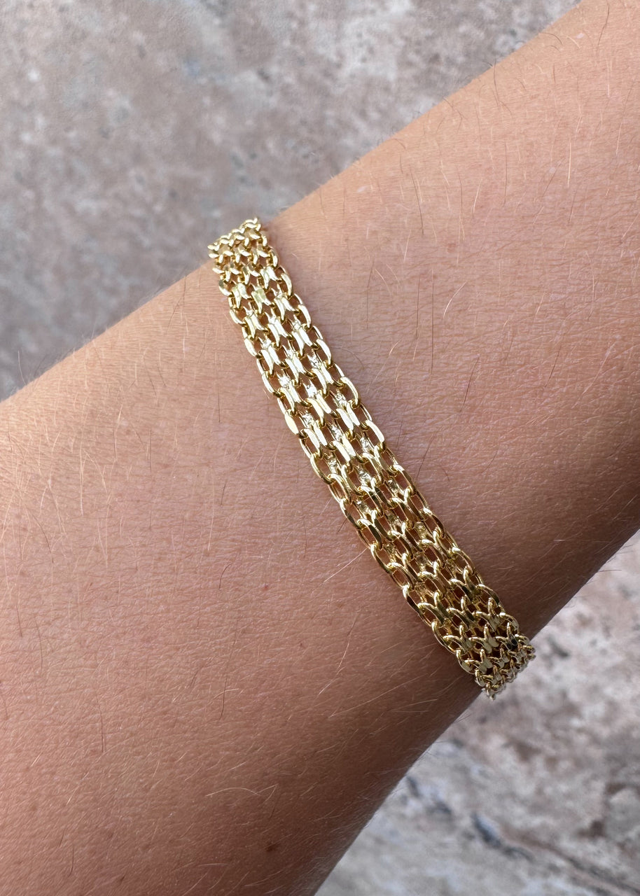 Bismark Style 18k Solid Gold Bracelet