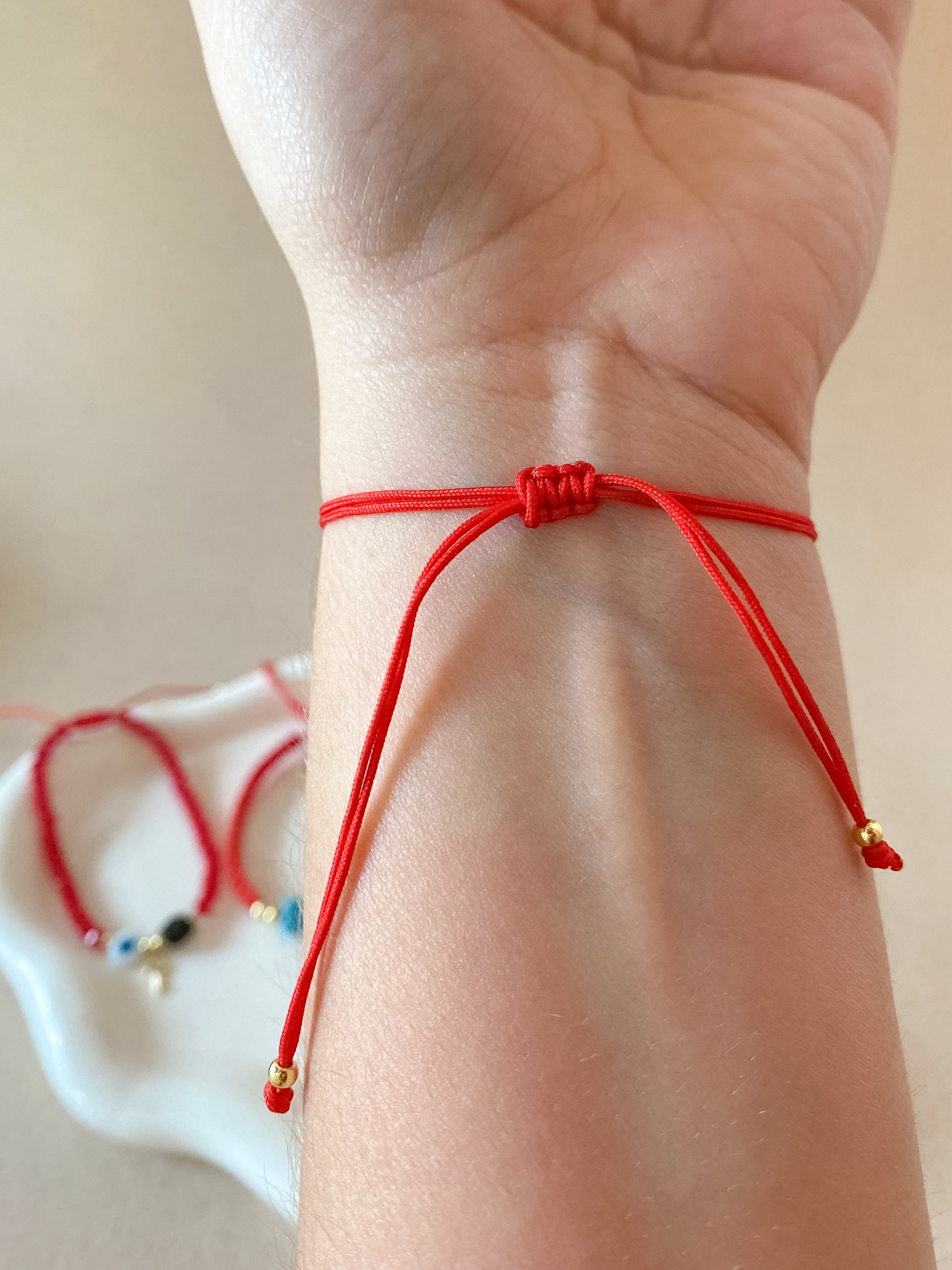 Variety of Red Threads Protection Charms Adjustable Bracelets