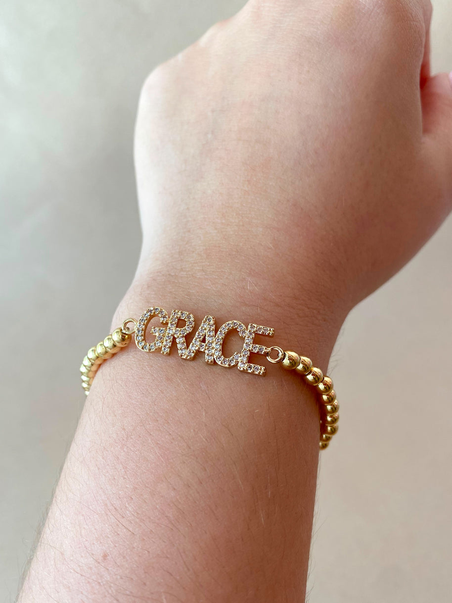 Faith and Grace Crystals Elastic Bracelets