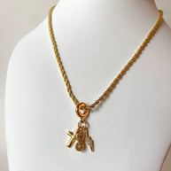 Infinite 3 Charms Style Golden Necklace