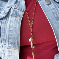 Large Fish & Coral Steel Necklace