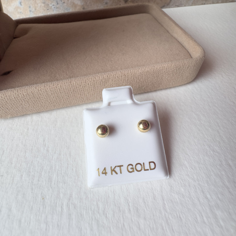 Little Golden Balin 14K Solid Gold Earrings