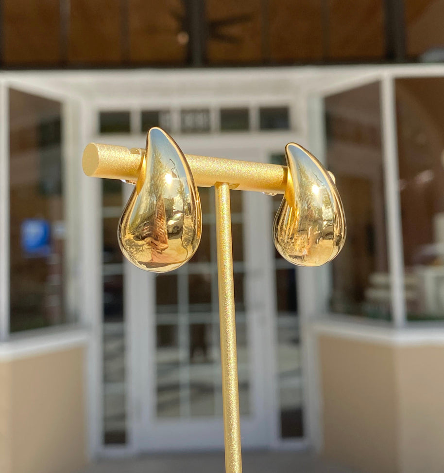 Big Drop Steel Silver & Gold Earrings