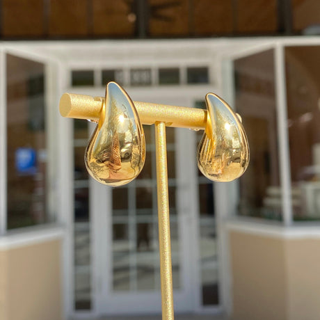 Big Drop Steel Silver & Gold Earrings