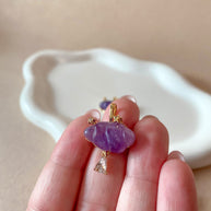 Cloud and Raindrop Amethyst Crystal Charm