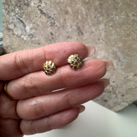 Nugget Style 10K Solid Italy Gold Earrings