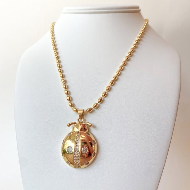 Big Shiny Lady Bug Necklace
