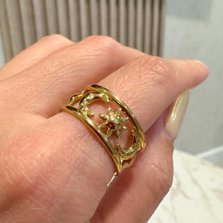 Golden Star-Moon Ring