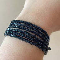 Black Crystals Layers Adjustable Bracelet