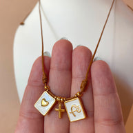Heart, Cross and Faith Leather Adjustable Necklace