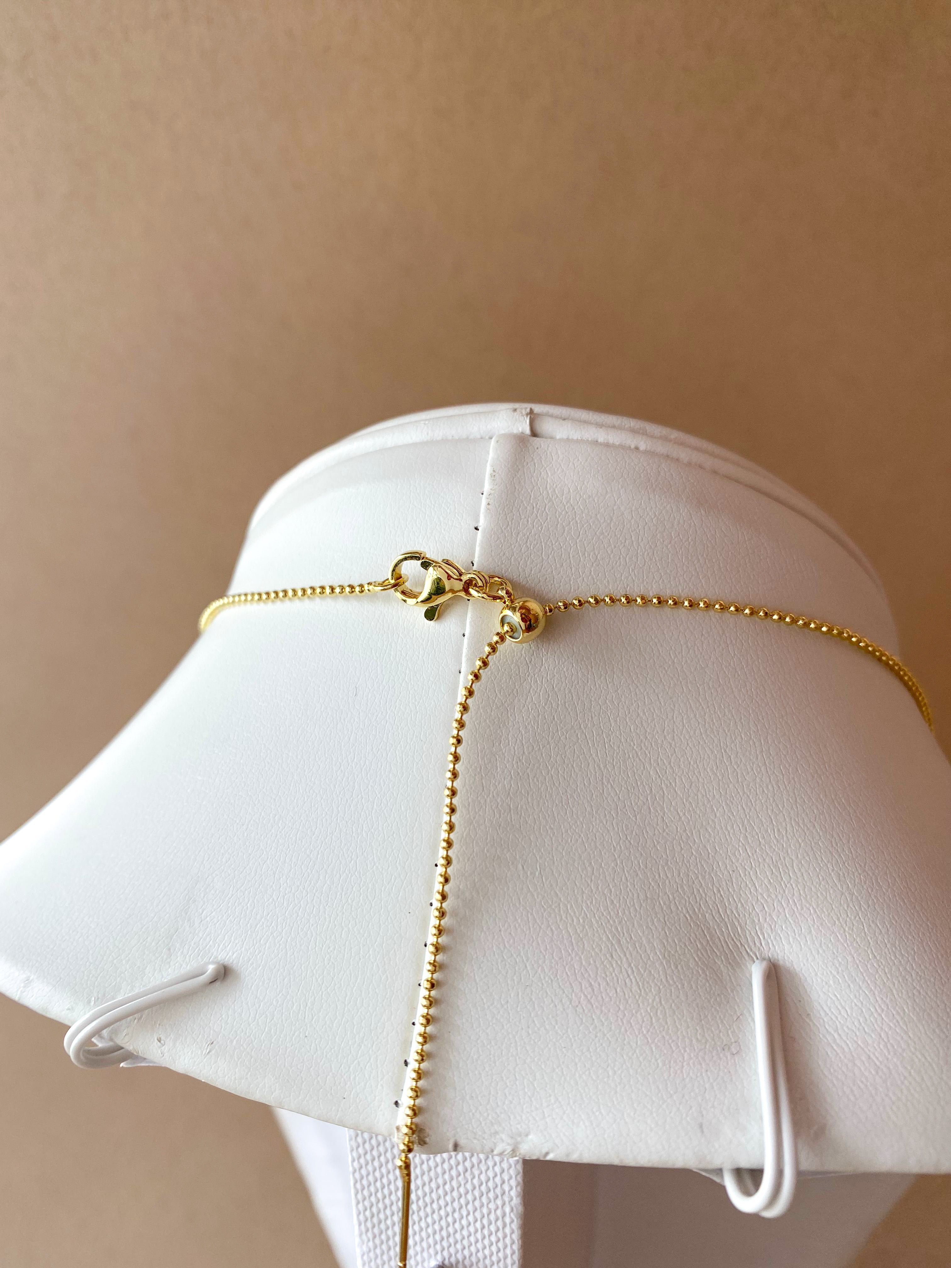 Golden Crystal Faith, Cross & Heart Scapular Necklace