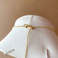 Golden Crystal Faith, Cross & Heart Scapular Necklace